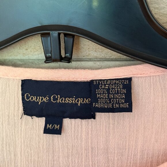 Pink Embroidered Cotton Short Cropped Blouse Top, NWOT, Size M - Picture 2 of 13